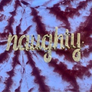 Saturdaze Tie Dye Tee Shirt Naughty Gold Sequins Sz. 1X